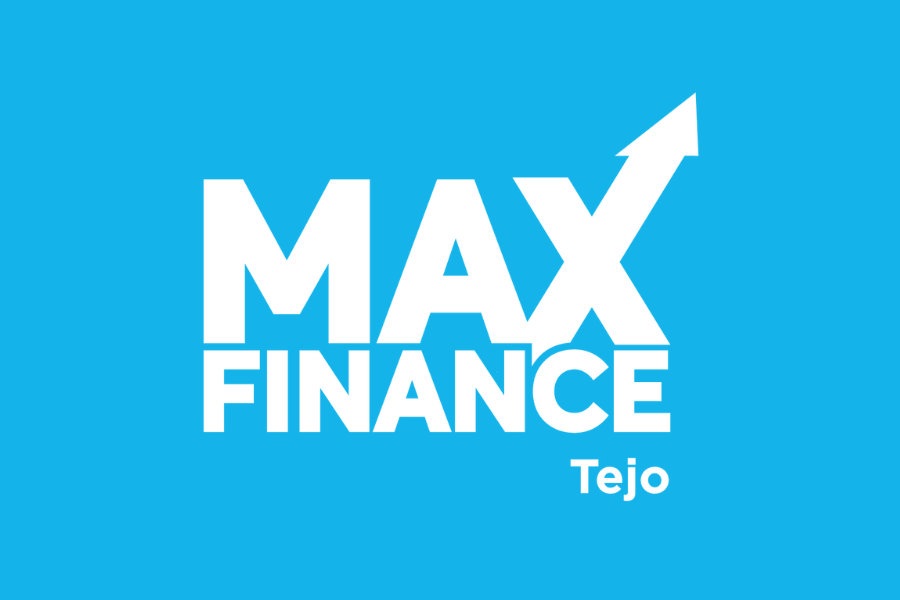 Logo tipo branco da MaxFinance Tejo